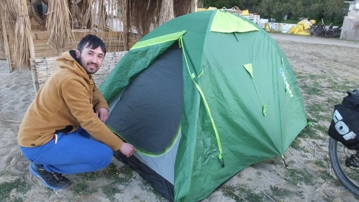 Safranbolulu makine ressamı bisikletle Antalya&rsquo;ya gidiyor