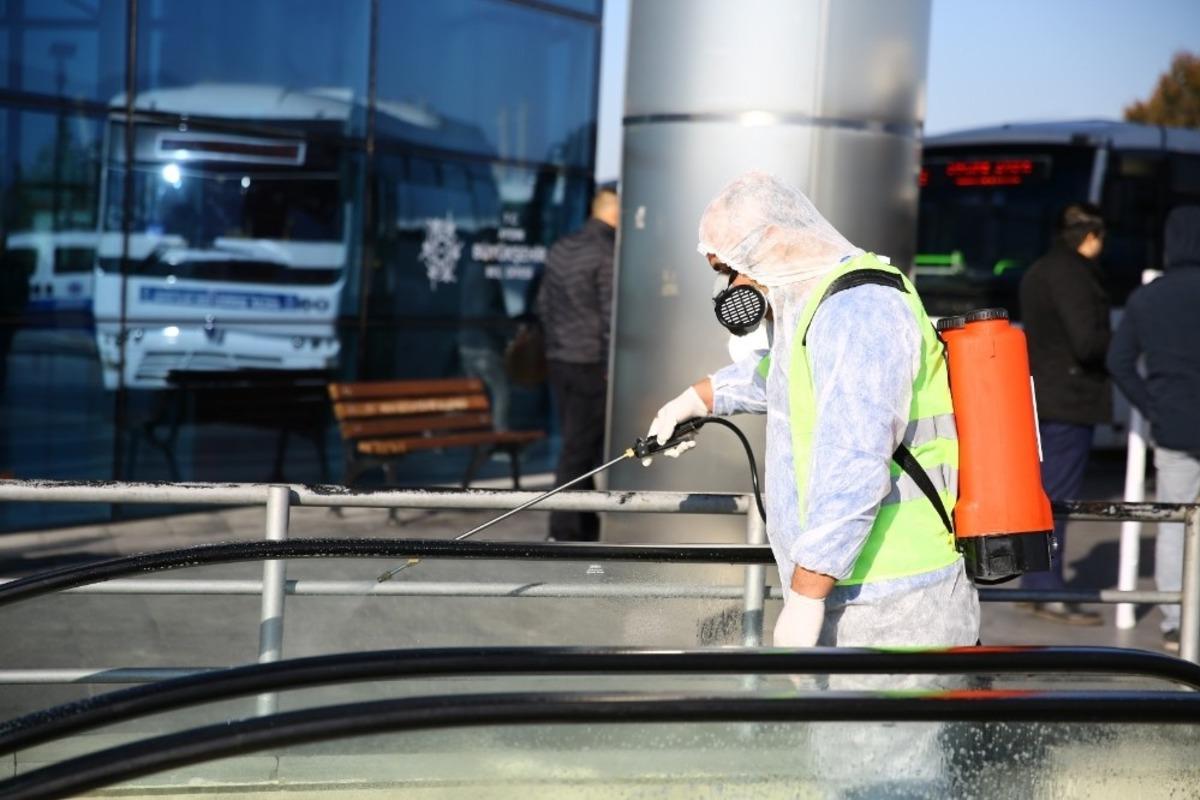Aydın&rsquo;da otob&uuml;s terminalleri dezenfekte edildi