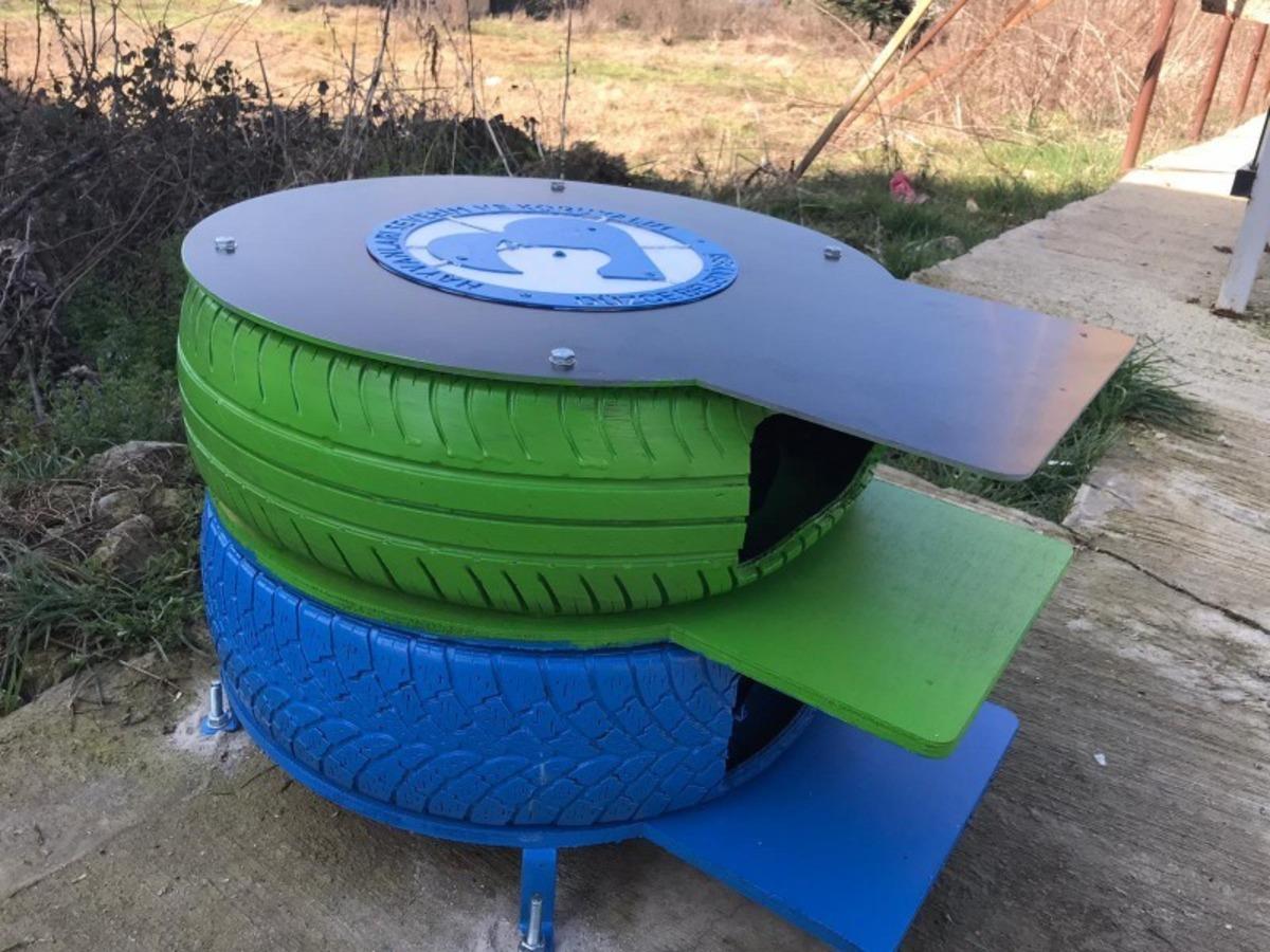 D&uuml;zce Belediyesi hurda lastikleri sokak hayvanlarına ev yaptı