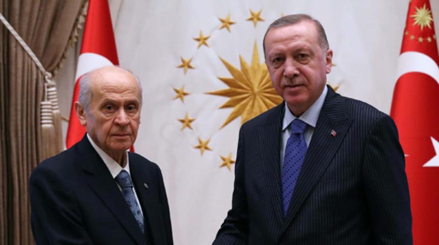 Cumhurbaşkanı Erdoğan, Bah&ccedil;eli ile g&ouml;r&uuml;şt&uuml;