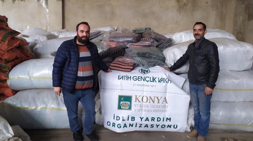 Konyalı hayırseverlerden İdlib&rsquo;e destek