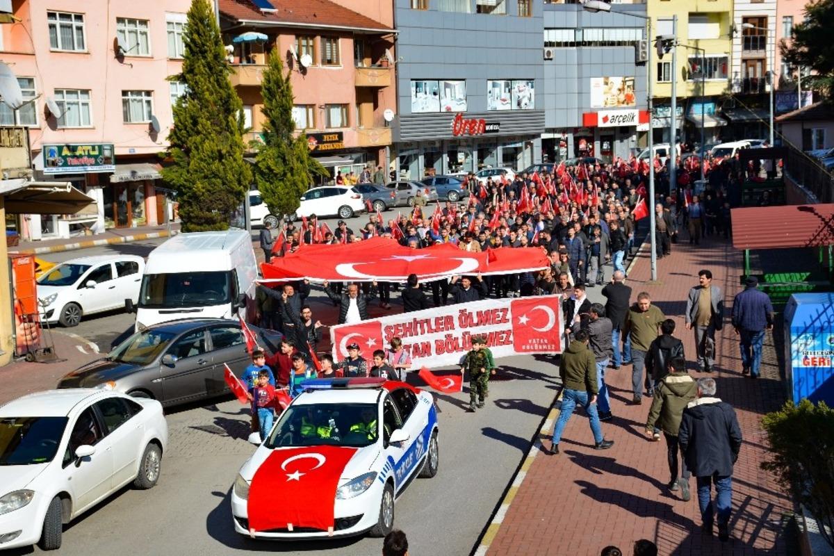 Yenice&rsquo;de İdlib Şehitleri i&ccedil;in y&uuml;r&uuml;y&uuml;ş yapıldı