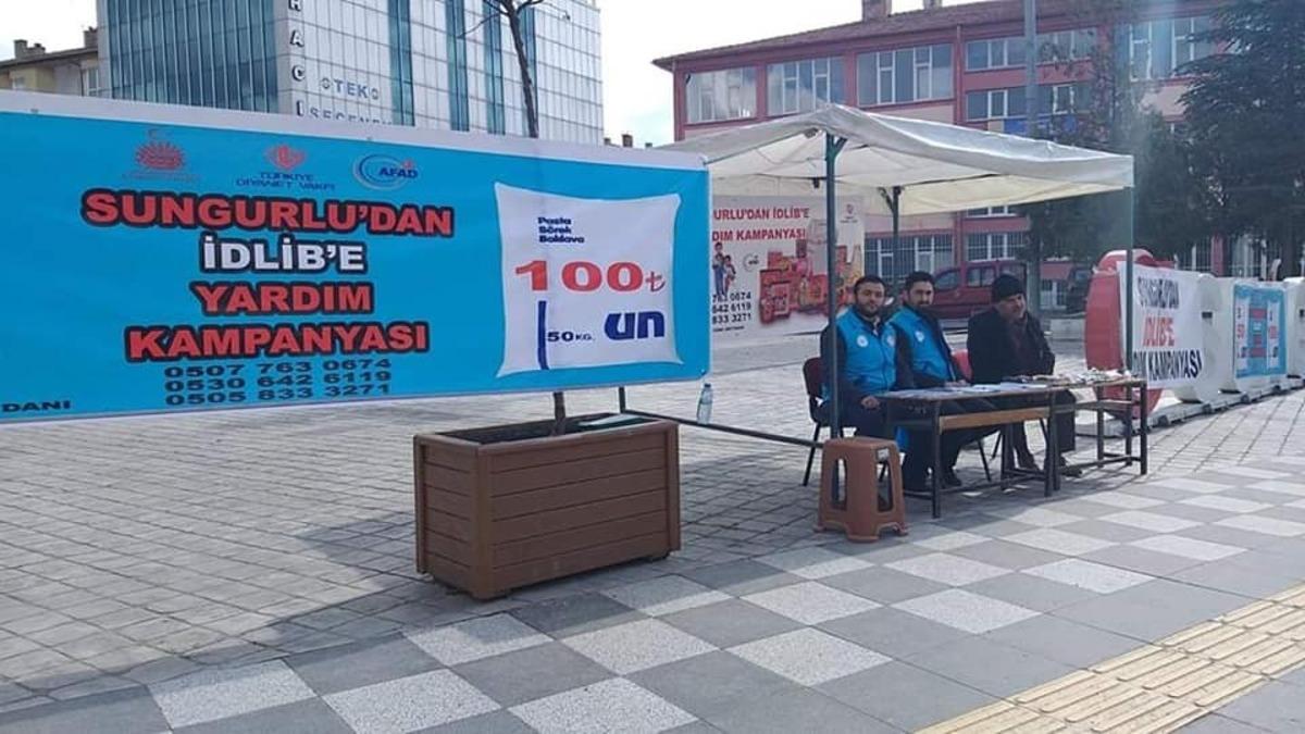 Sungurlu&rsquo;da İdlib&rsquo;e yardım kampanyası başlatıldı