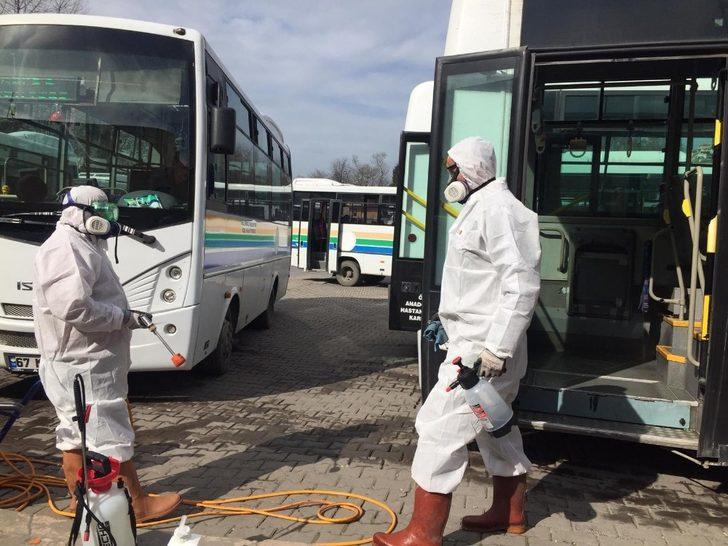 Kdz. Ereğli Belediyesi otobüsleri dezenfekte ediyor G3