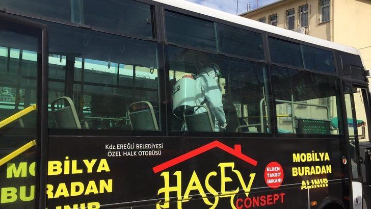 Kdz. Ereğli Belediyesi otobüsleri dezenfekte ediyor G4