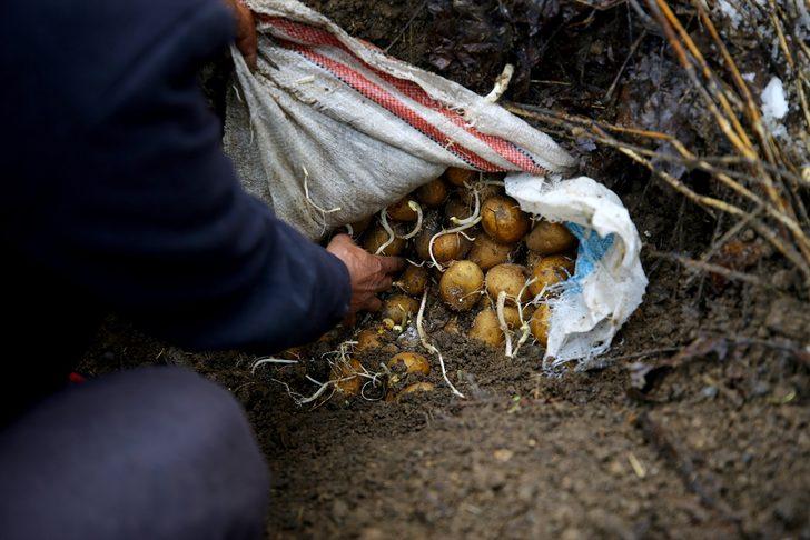 Asırlık yöntemle besinlerini toprak altında saklıyorlar G5