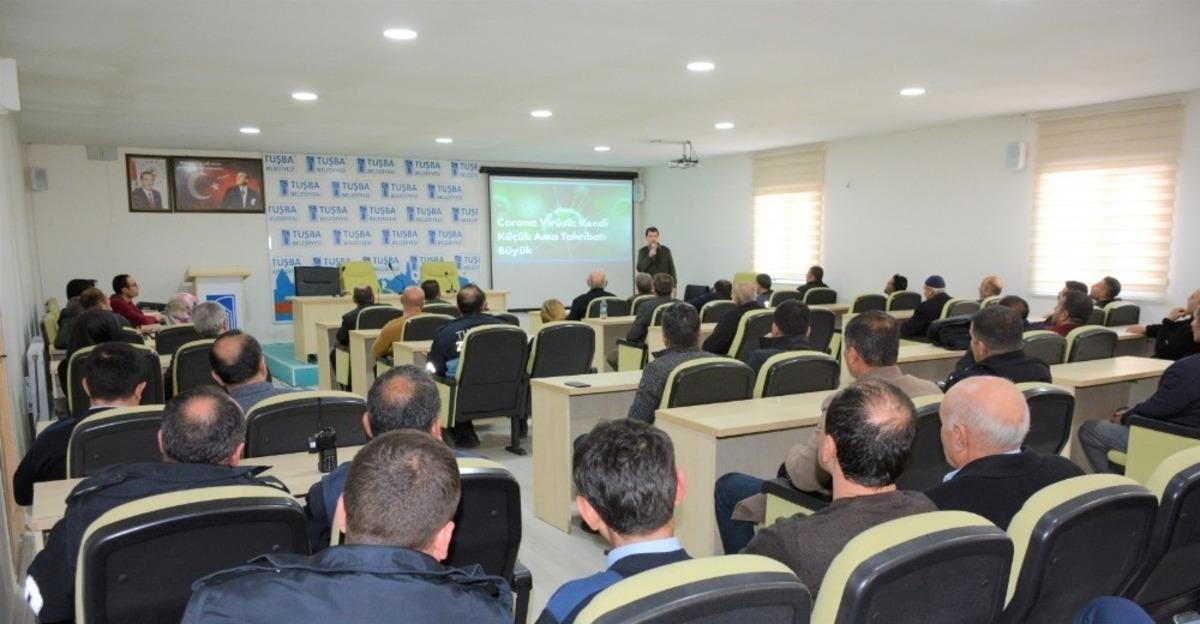 Tuşba Belediyesinde personeline &lsquo;korona vir&uuml;s&rsquo; eğitimi