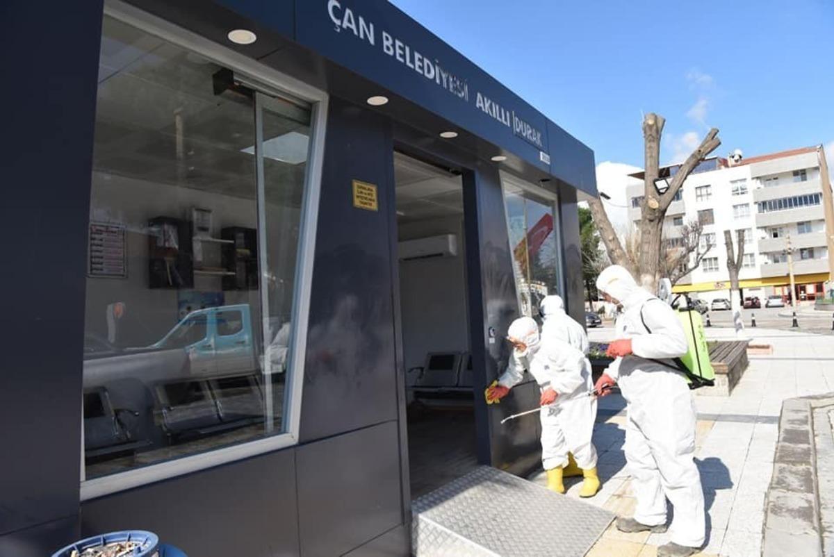 &Ccedil;an Belediyesi ortak kullanım alanlarını ila&ccedil;ladı