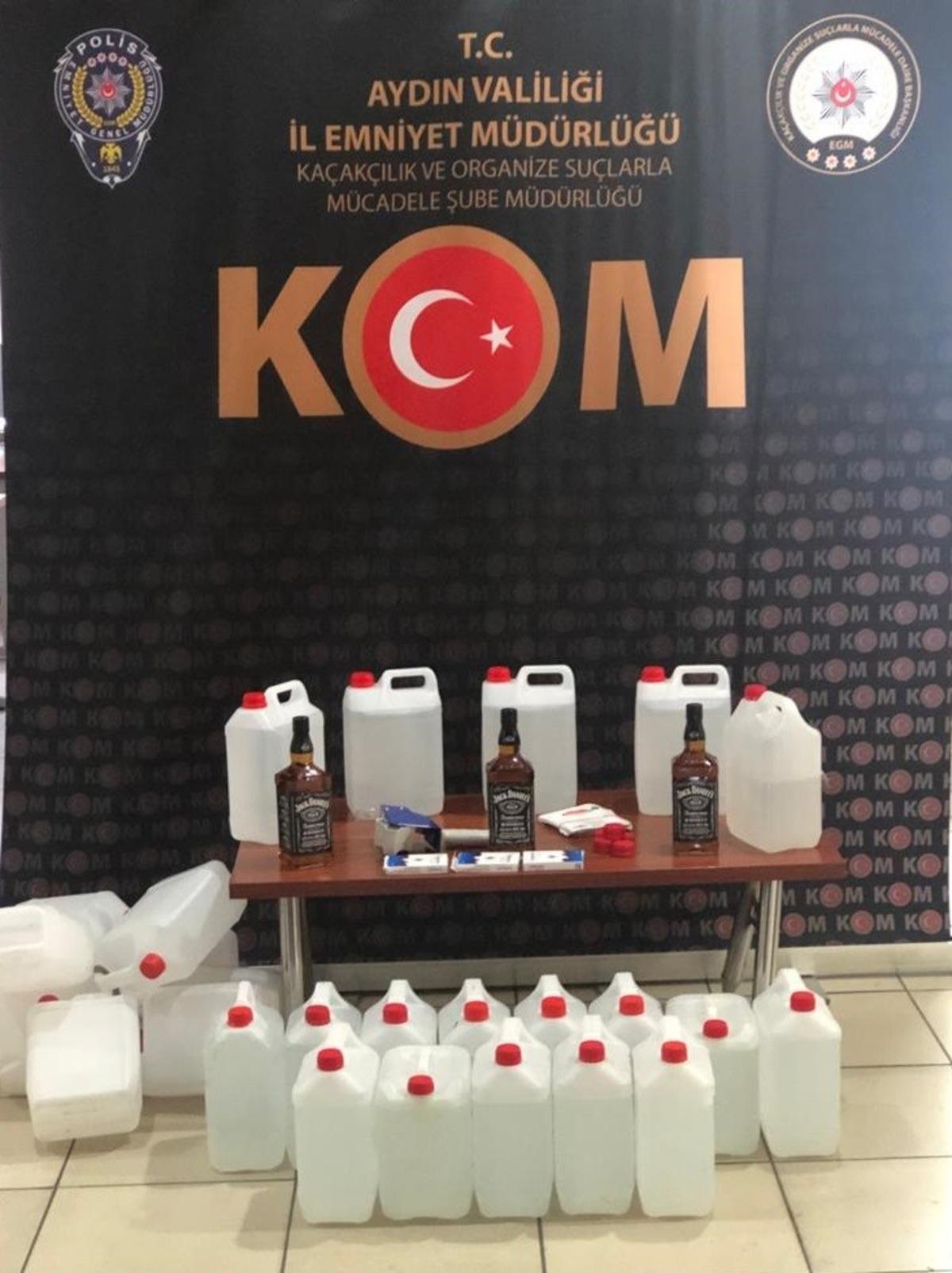 Aydın&rsquo;da 2697 litre etil alkol ele ge&ccedil;irildi