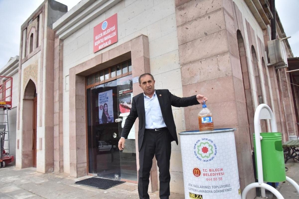 Bilecik&rsquo;te mahalle muhtarlıklarına atık yağları toplama depoları konuldu