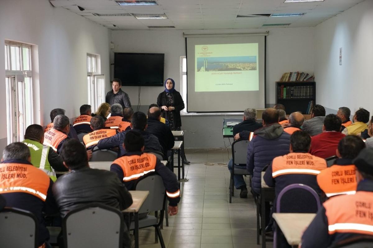 Belediye personeline Korona vir&uuml;s eğitimi