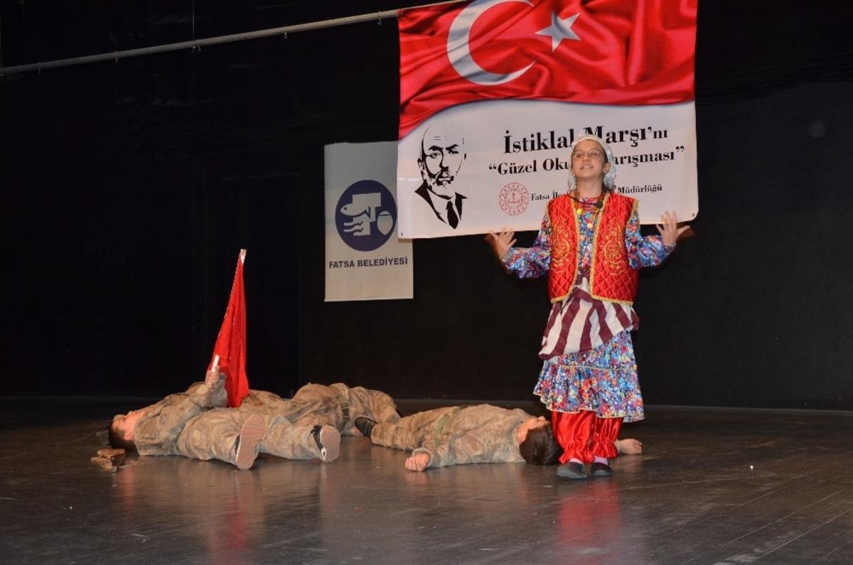 Fatsa&rsquo;da İstiklal Marşı&rsquo;nı G&uuml;zel Okuma Yarışması