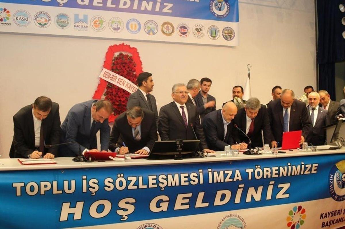 Hizmet İş Sendikasıyla yapılan toplu iş s&ouml;zleşmesinde, Kayseri tek v&uuml;cut oldu