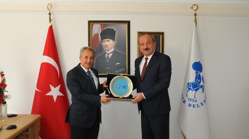 Emniyet M&uuml;d&uuml;r&uuml; Mustafa Aydın&rsquo;dan Başkan Akkaya&rsquo;ya ziyaret