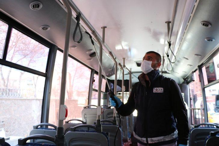 Niğde’de otobüsler dezenfekte edildi G4