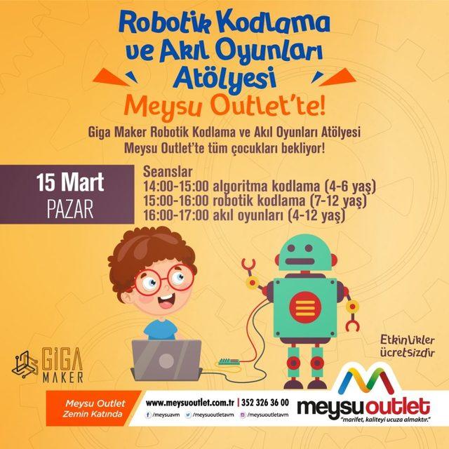 Meysu Outlet’te robotik kodlama ve akıl oyunları atölyesi