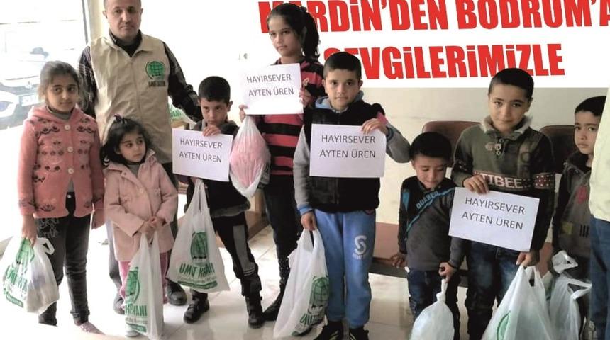 Bodrum’dan Mardinli yetimlere uzanan yardım eli
