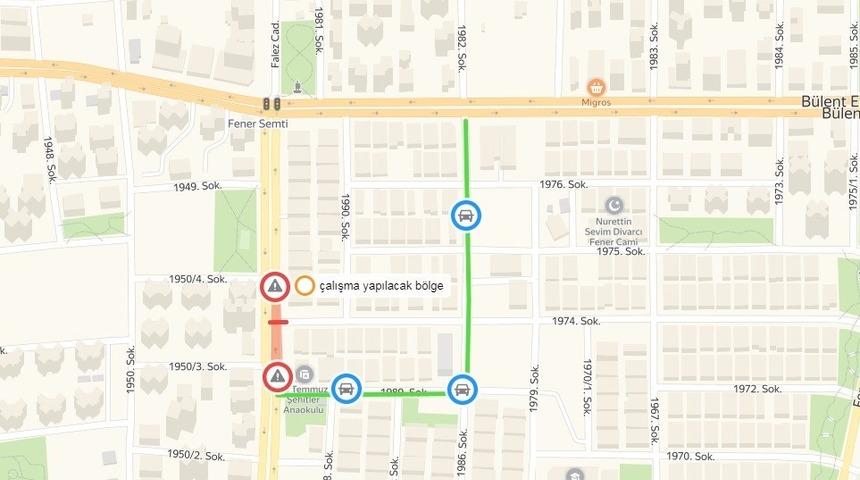 Falez Caddesi Kavşağı 5 g&uuml;n trafiğe kapatılacak