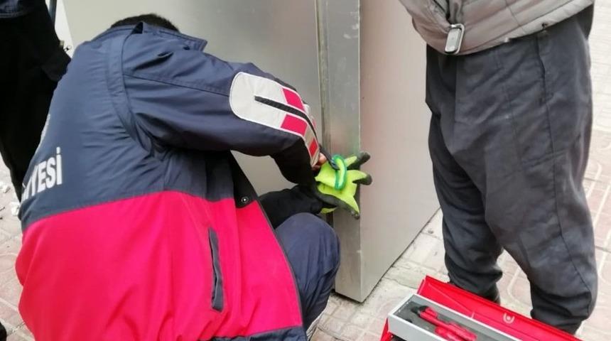 İtfaiye ekipleri sıkışan güvercini kurtardı