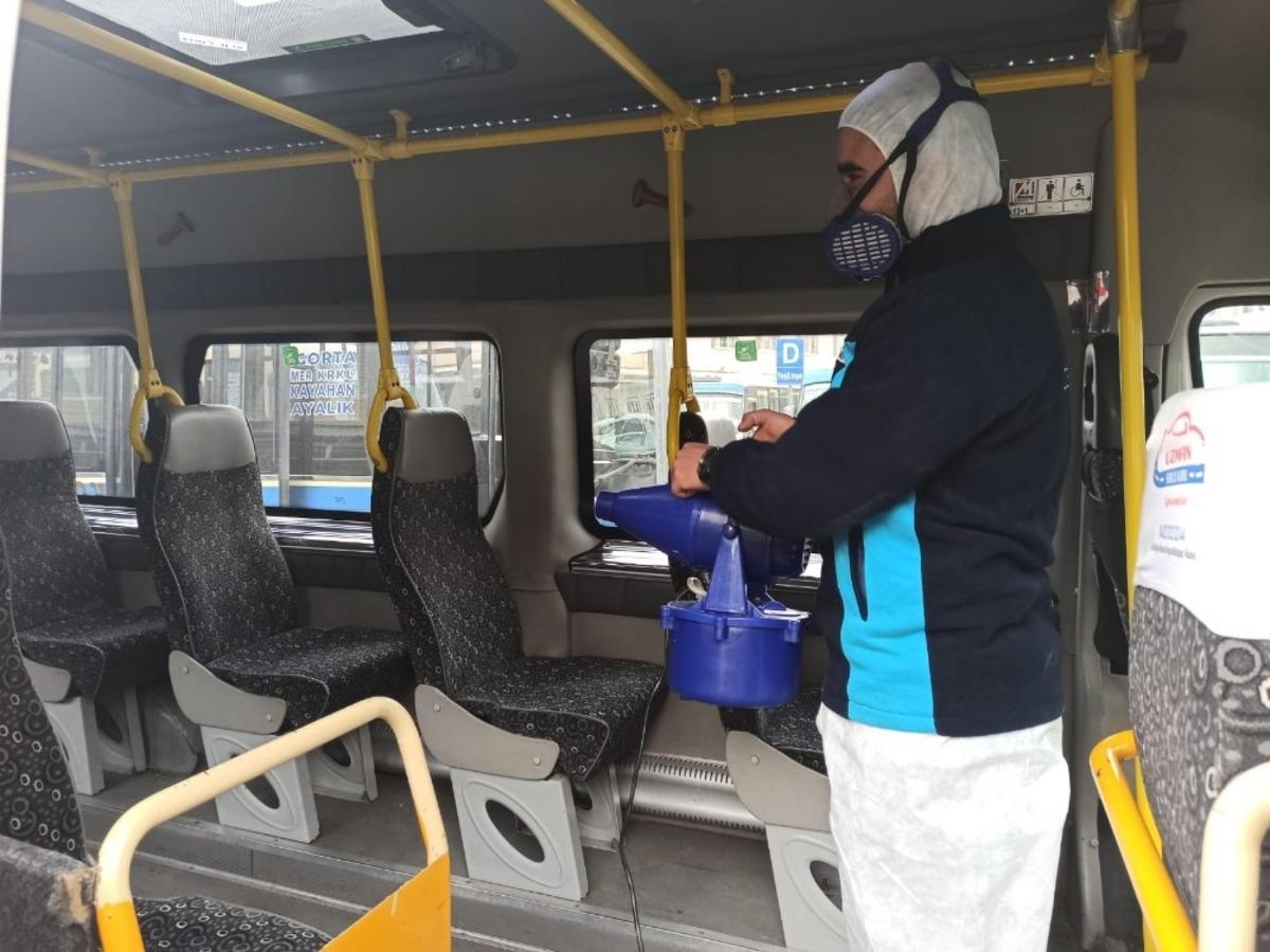 Malatya&rsquo;da yolcu minib&uuml;sleri dezenfekte ediliyor
