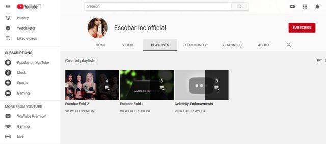 Escobar Youtube