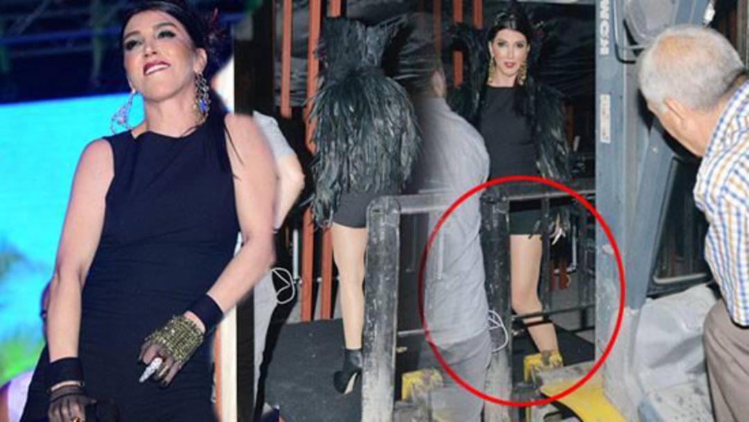 Hande Yener sahneye 'forklift'le &ccedil;ıktı