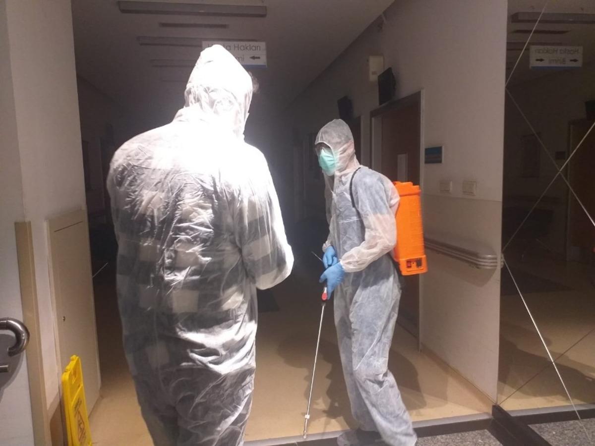 T&uuml;m alanlar dezenfekte ediliyor