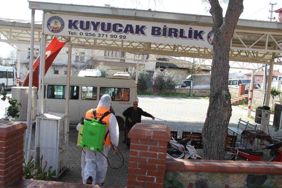 Kuyucak&rsquo;ta ortak yaşam alanları dezenfekte edildi