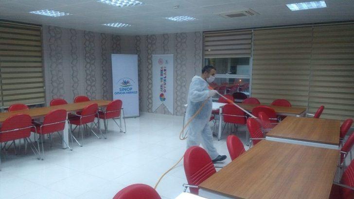 Sinop’taki yurtlar ve spor tesisleri dezenfekte ediliyor G2