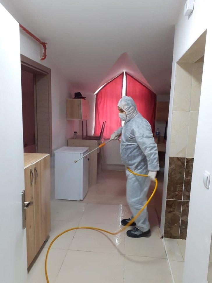 Sinop’taki yurtlar ve spor tesisleri dezenfekte ediliyor G3