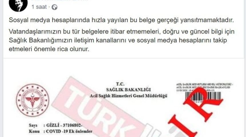 İl Sağlık M&uuml;d&uuml;r&uuml; Benli&rsquo;den Sahte  Belge Hassasiyeti