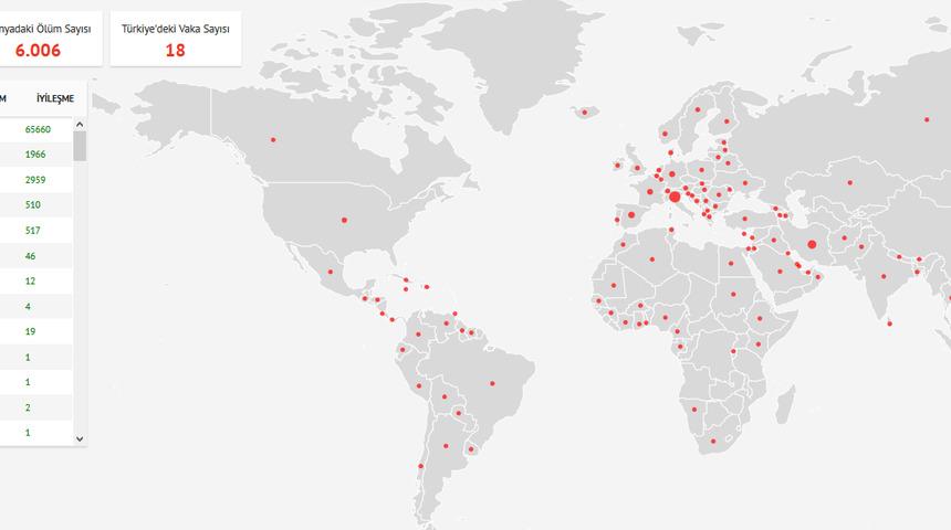 Türkçe Koronavirüs haritası: Vaka sayısında artış! 