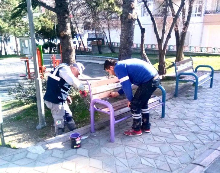 Mamak parklarında dezenfektan harekatı G1