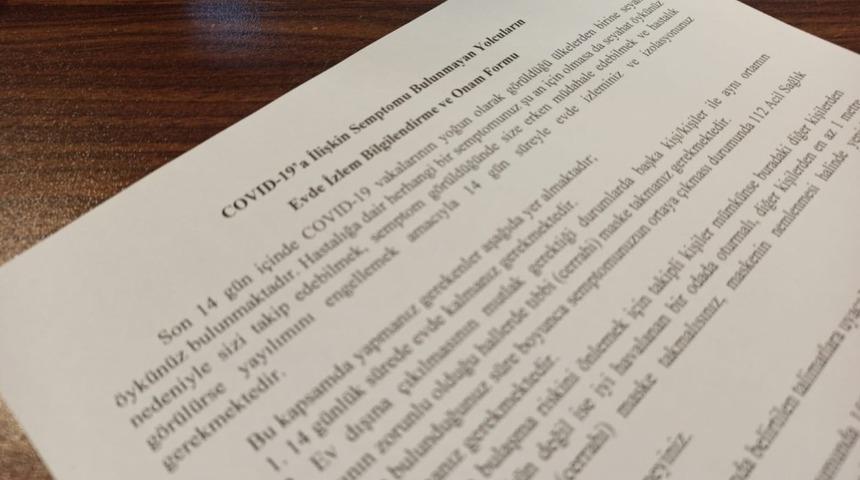 Koronavir&uuml;s karantinasında 14 g&uuml;n kuralına taahh&uuml;tname