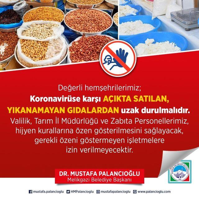 Melikgazi’de vatandaşlar açıkta satılan gıdalara karşı uyarıldı