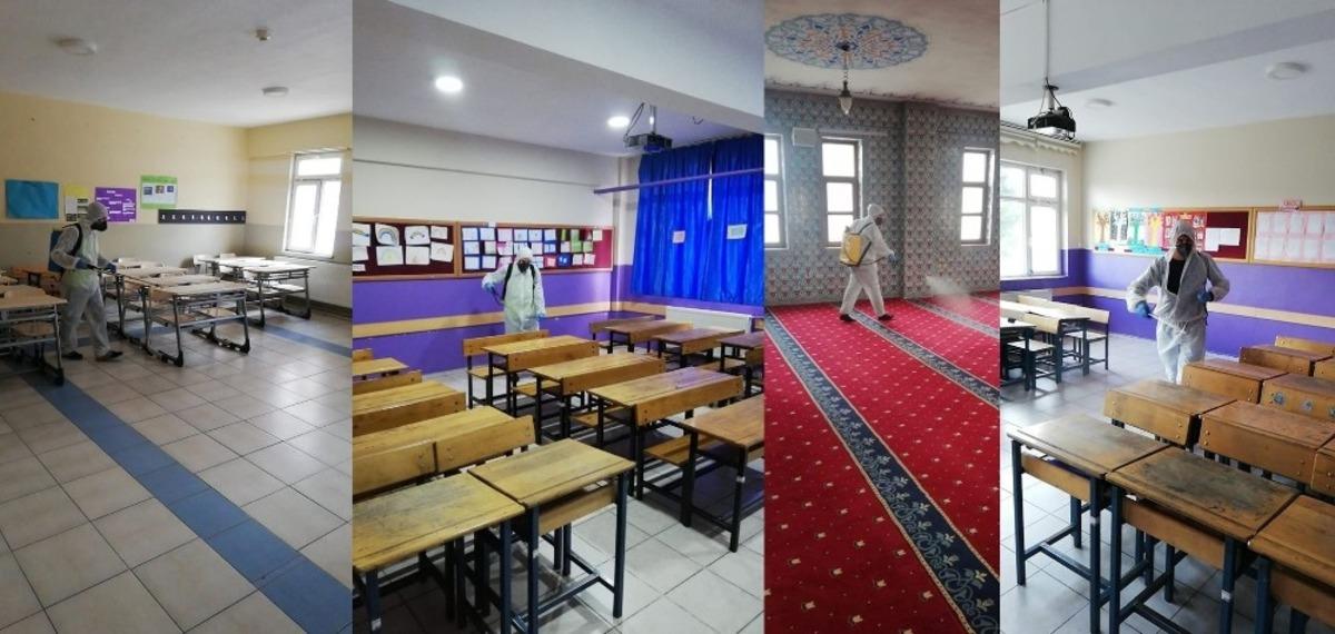 Kaynaşlı&rsquo;da her yer dezenfekte ediliyor