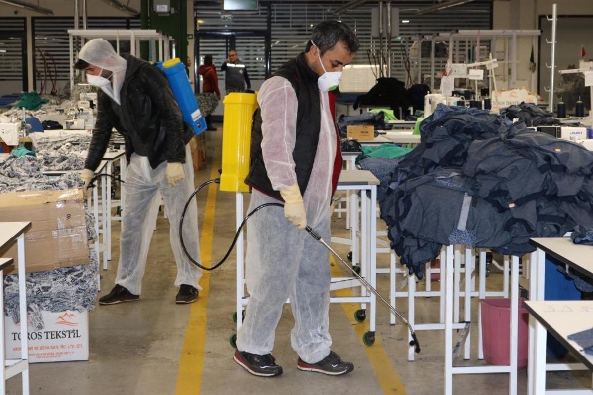 OSB&rsquo;deki fabrikalar dezenfekte edildi