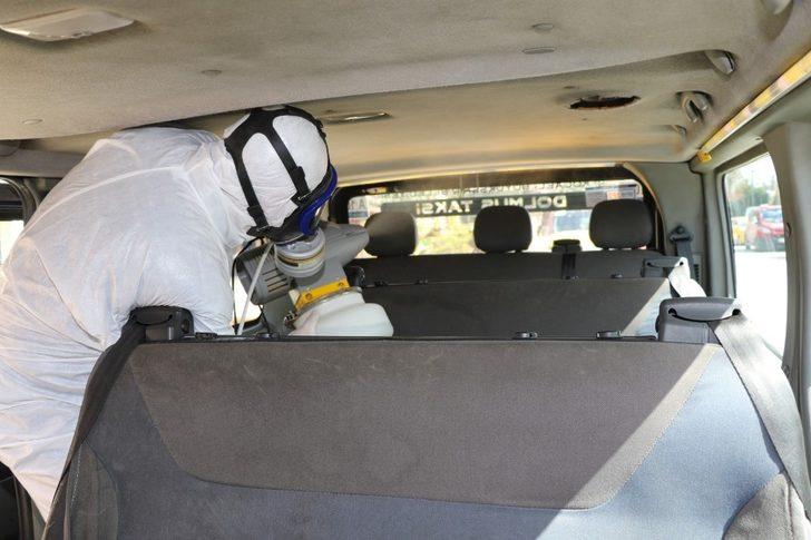 Ticari ve dolmuş taksiler dezenfekte ediliyor G1