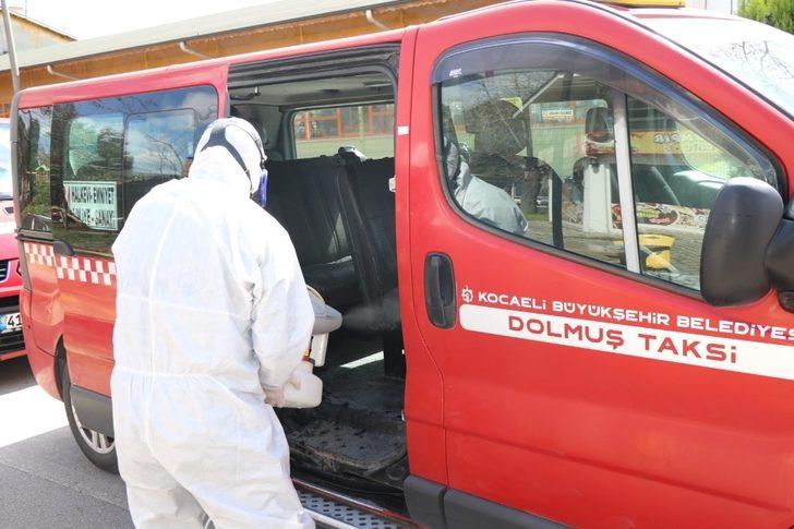 Ticari ve dolmuş taksiler dezenfekte ediliyor G4