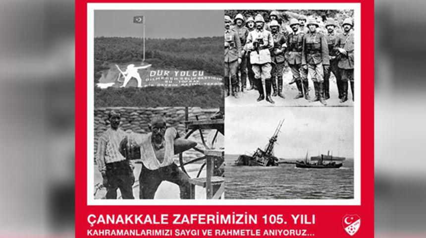 Spor camiasından '18 Mart Şehitleri Anma G&uuml;n&uuml; ve &Ccedil;anakkale Zaferi' mesajları