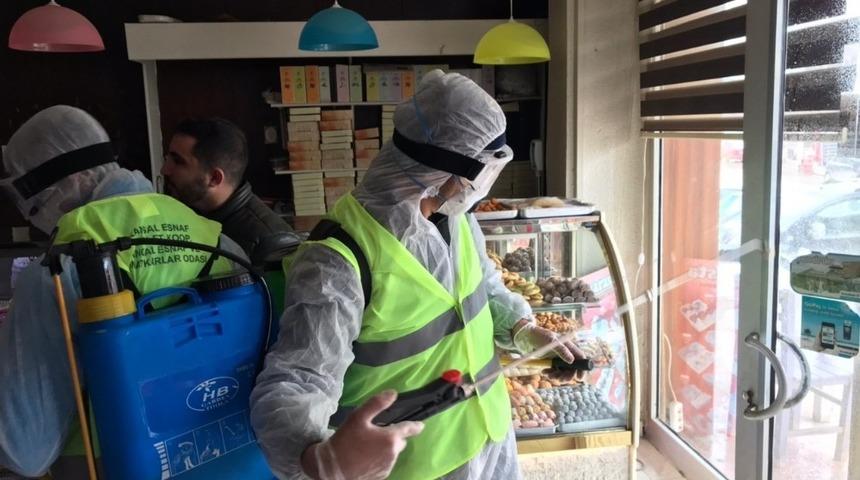Kangal&rsquo;da iş yerleri dezenfekte edildi