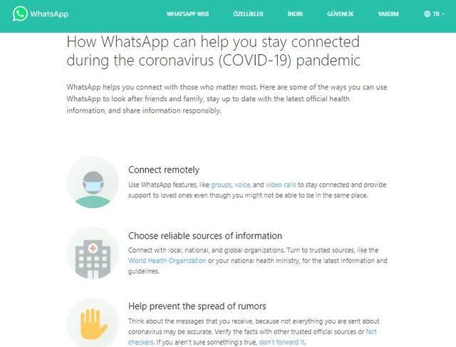 WhatsApp koronavirüs