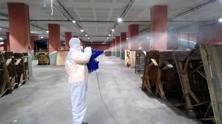 Barampaşa&rsquo;da &lsquo;korona&rsquo; dezenfeksiyonu