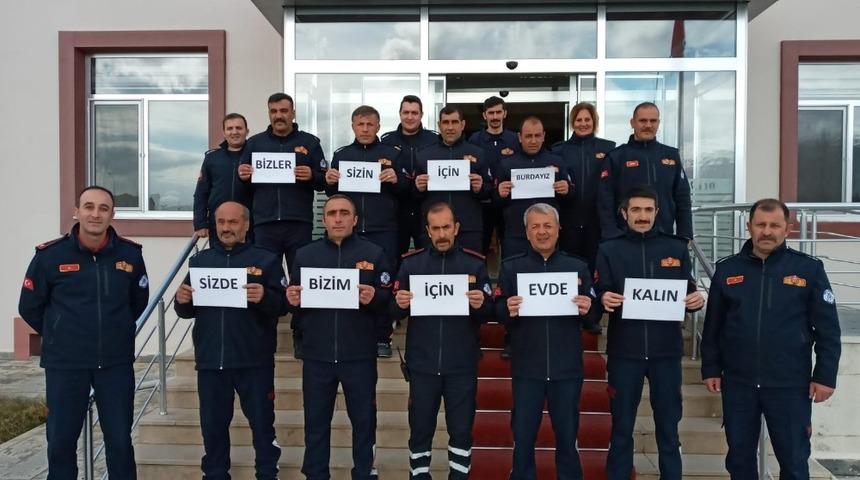 Erzincan itfaiyesinden ‘Evde kal’ mesajı