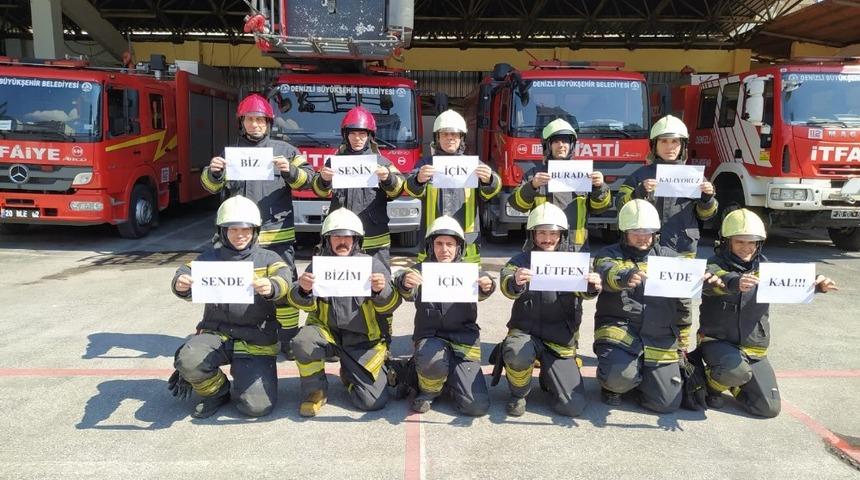 İtfaiye ekiplerinden &lsquo;evde kal&rsquo; &ccedil;ağrısı