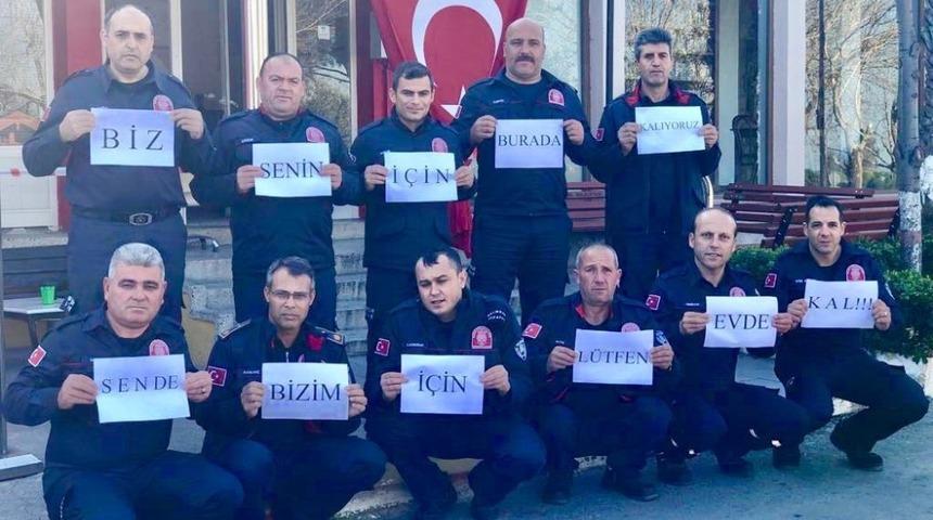 Ayvalıklı itfaiyecilerden anlamlı mesaj