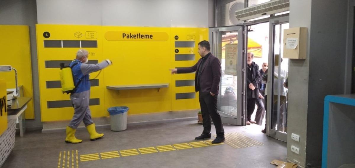 PTT&rsquo;de dezenfekte &ccedil;alışmaları devam ediyor