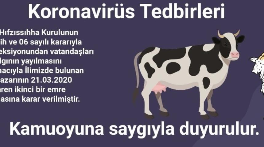 Van&rsquo;da canlı hayvan pazarı kapatıldı