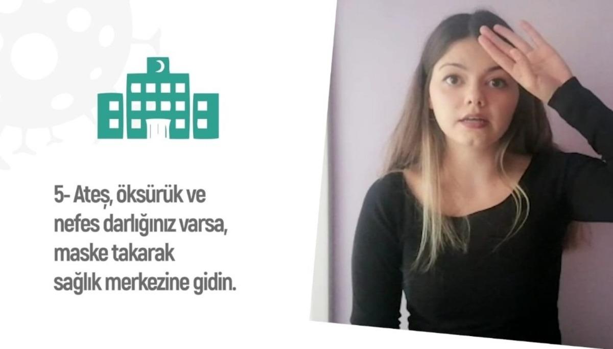 İşaret diliyle korona vir&uuml;s kuralları anlatıldı