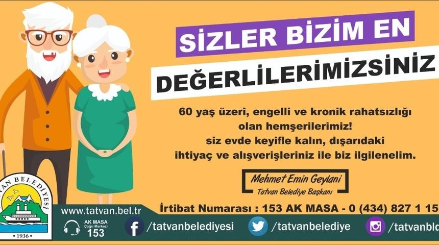 Tatvan&rsquo;daki yaşlıların alışverişini belediye g&ouml;revlileri yapacak